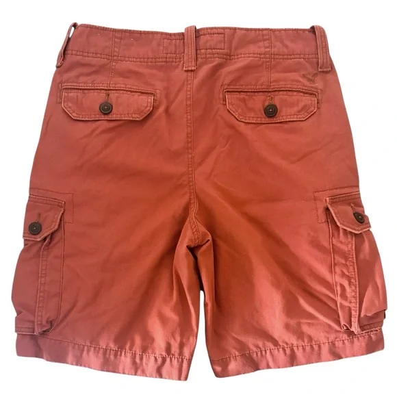 Vintage American Eagle Outfitters Men's Cargo Shorts - Brick Red - Picture 2 of 4